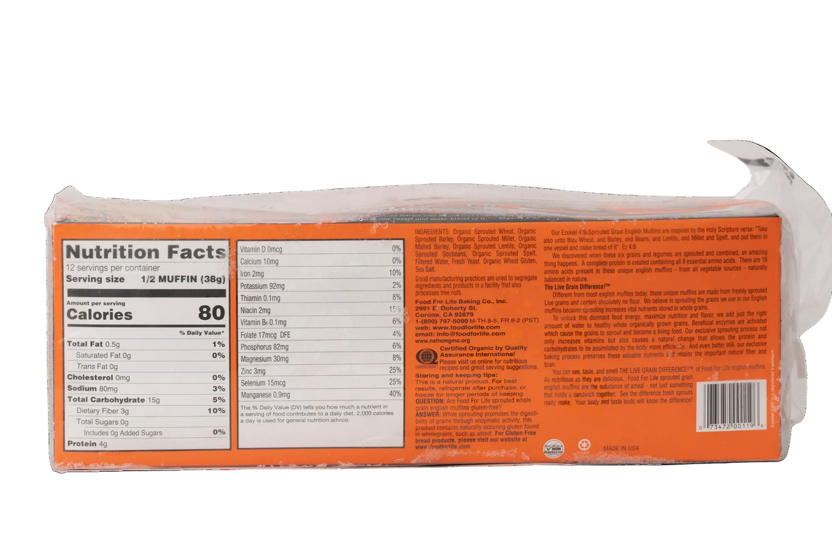 Food For Life Ezekiel 4:9 English Muffin