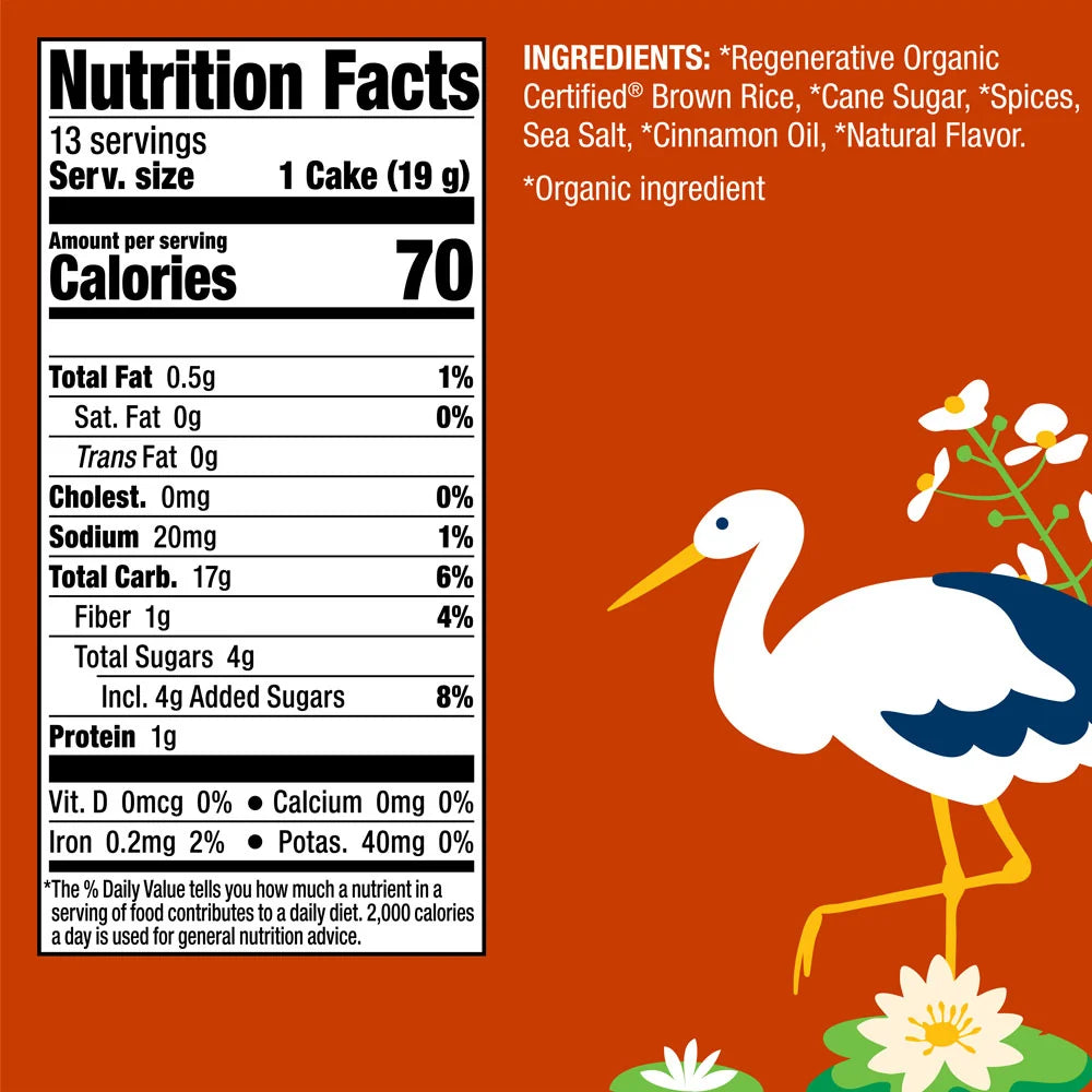 Lundberg Family Farms Organic Brown Rice Cake Cinnamon Toast
