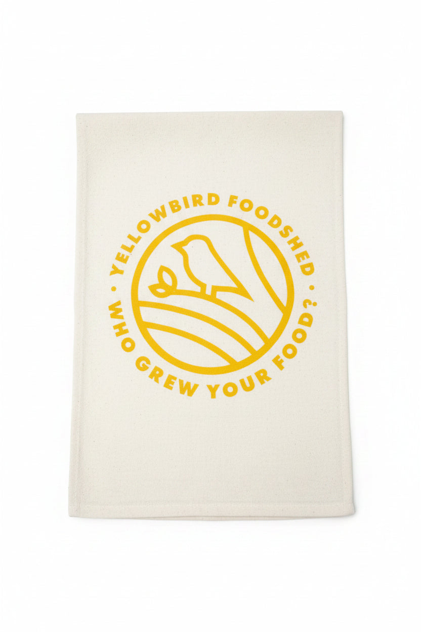 YBFS Tea Towel Who Grew Your Food?