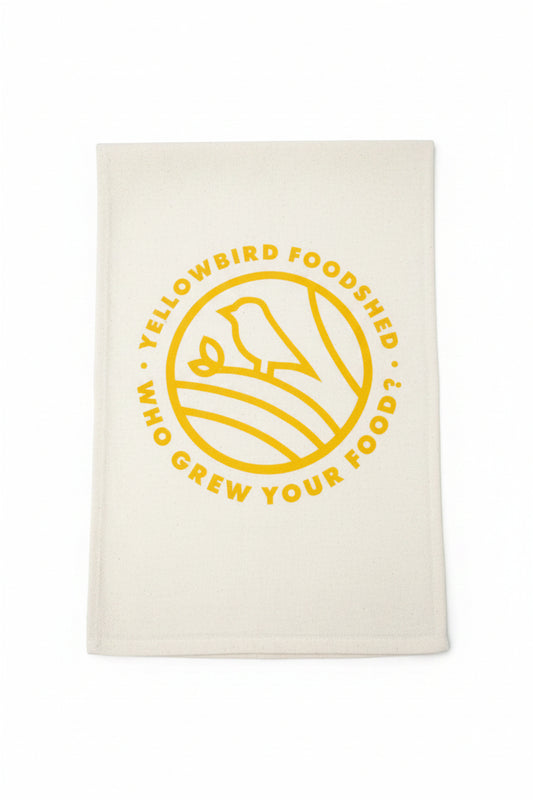 YBFS Tea Towel Who Grew Your Food?