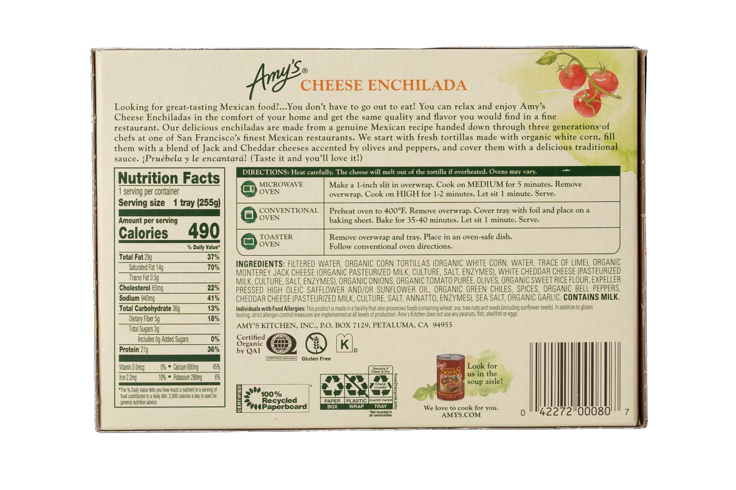 Amy's Kitchen Enchilada Cheese