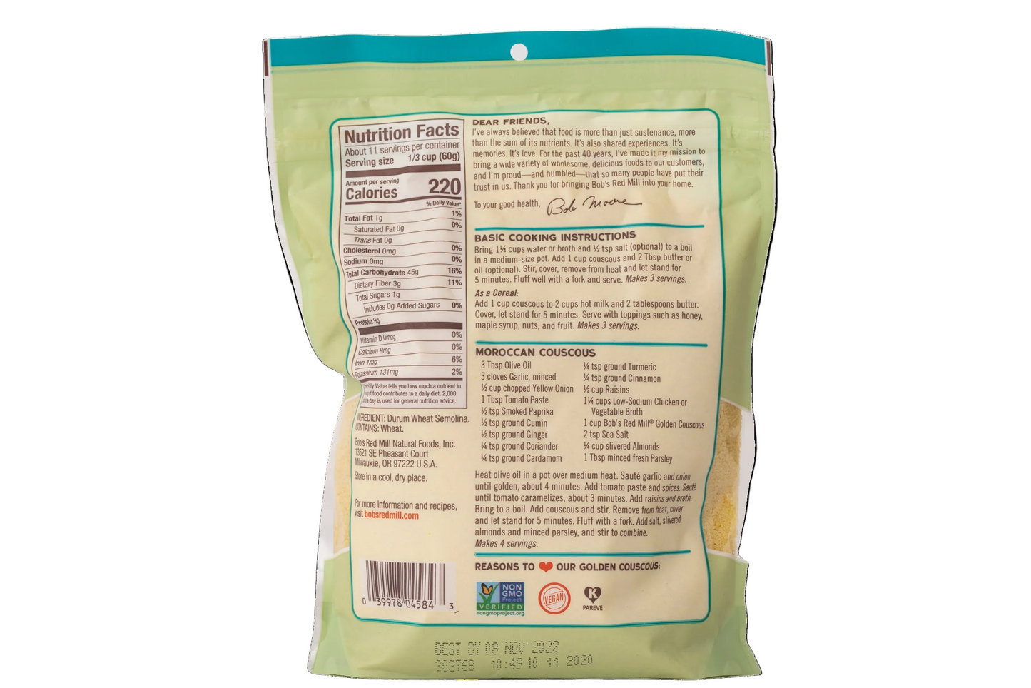 Bob's Red Mill Golden Couscous