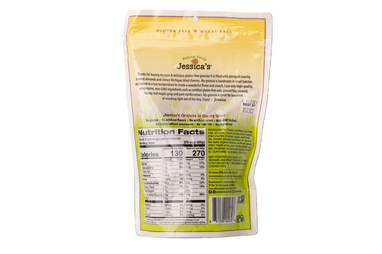 Jessica's Natural Foods Almond Cherry Granola