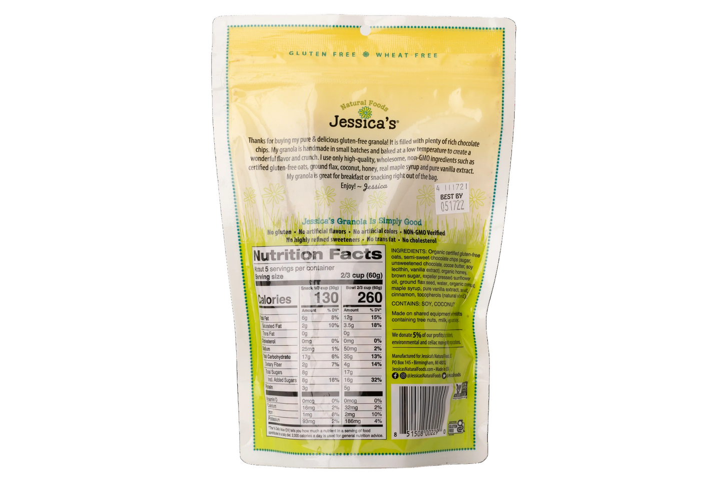 Jessica's Natural Foods Chocolate Chip Granola