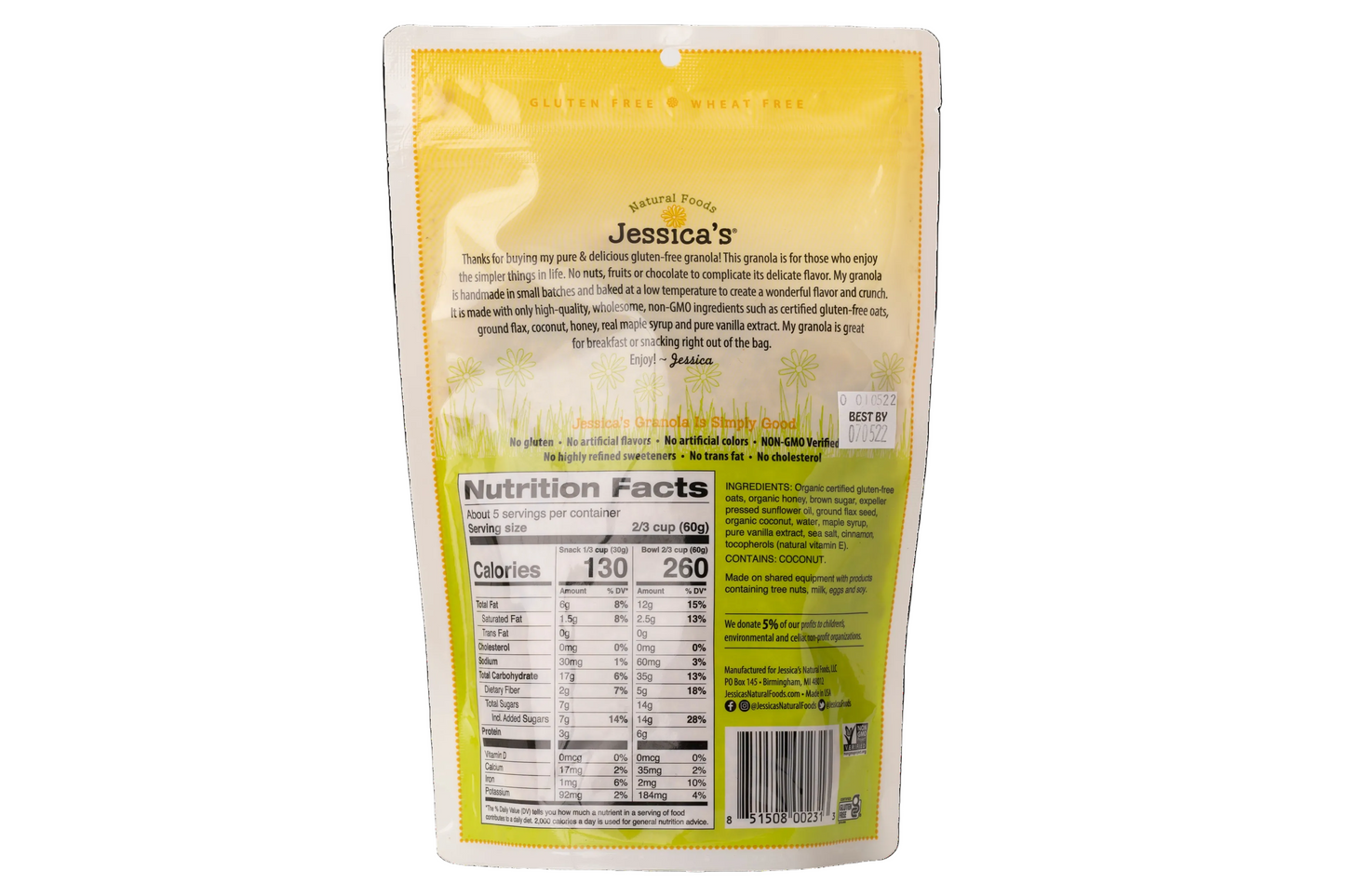 Jessica's Natural Foods Vanilla Maple Granola