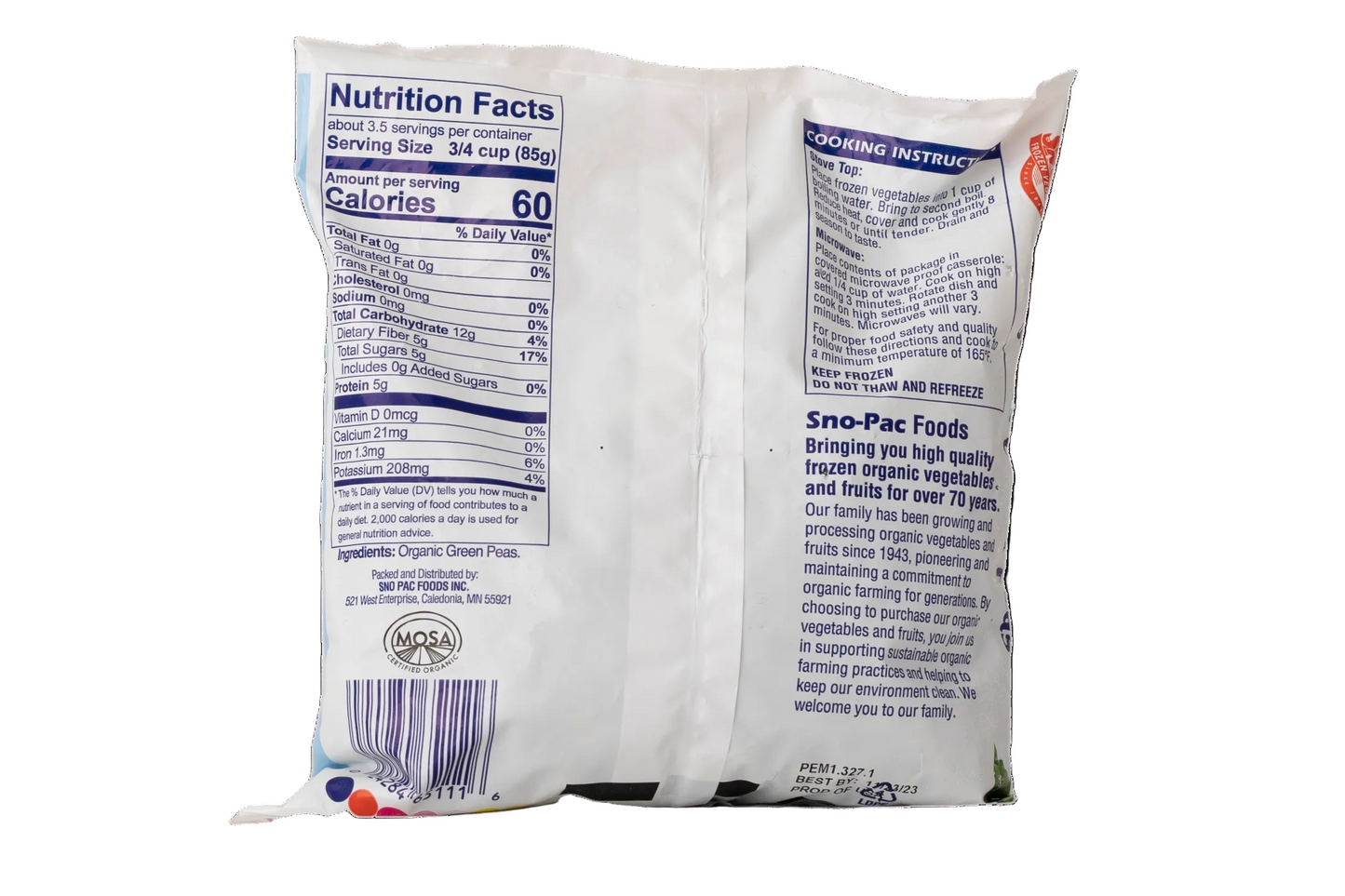 Sno Pac Organic Green Peas