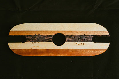 Yellowbird Local & Exotic Wood Wine Bottle and Glass Holder