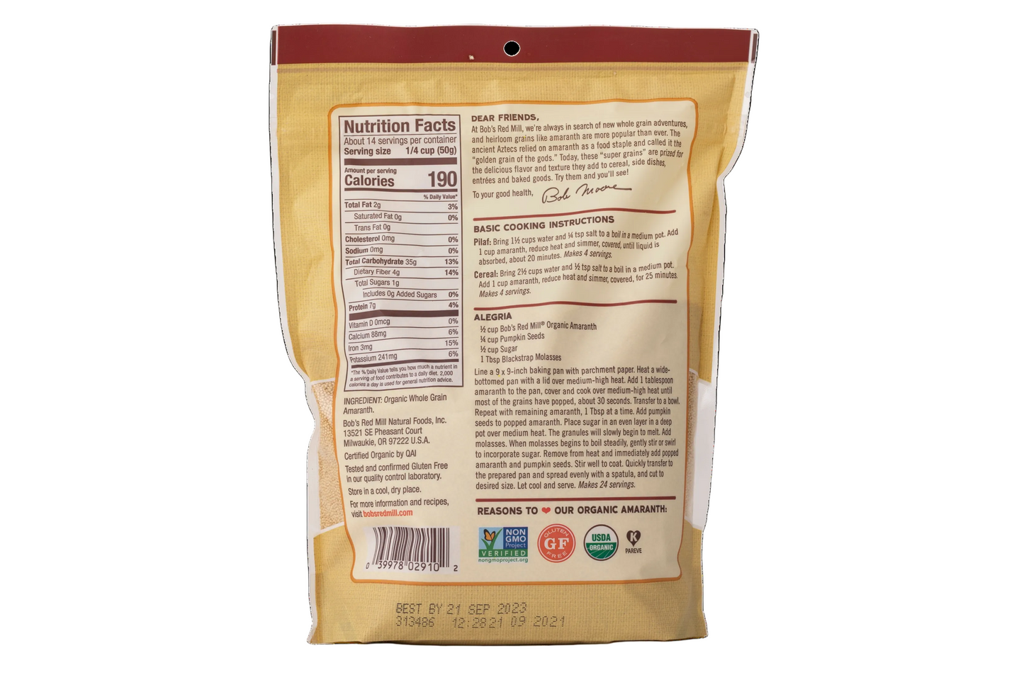 Bob's Red Mill Organic Amaranth