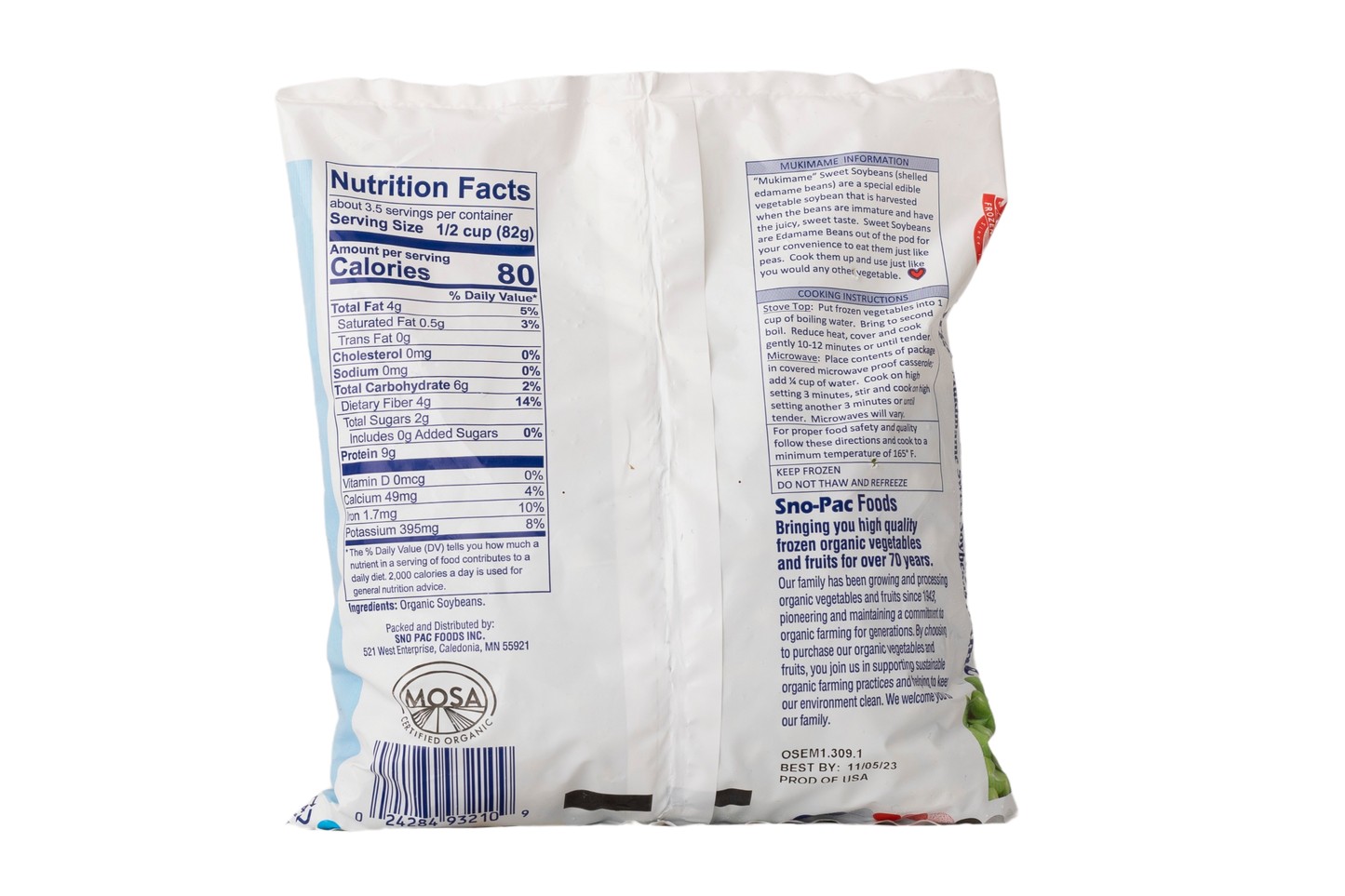 Sno Pac Organic Sweet Beans Edamame