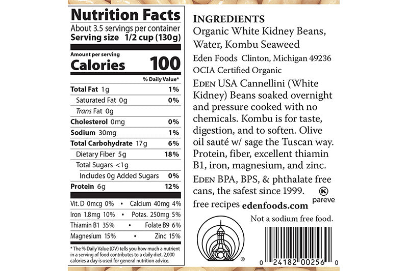 Eden Foods Organic Canned Cannellini Beans