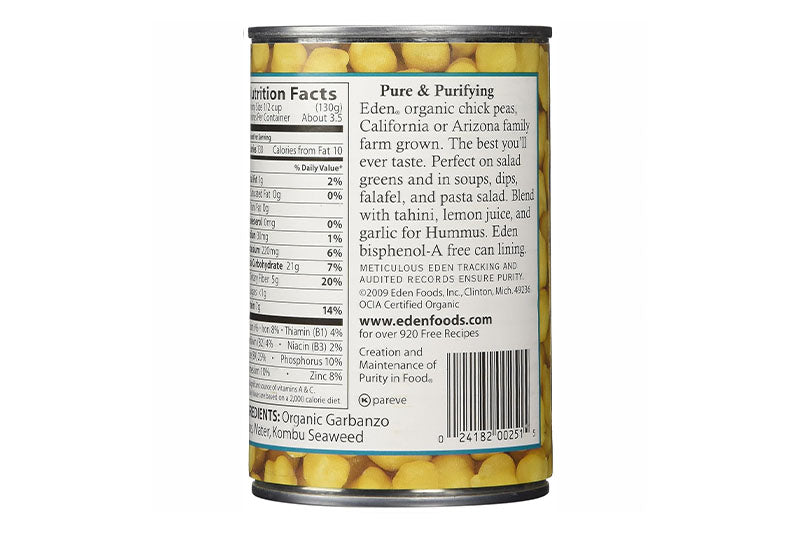Eden Foods Organic Canned Garbanzo Beans