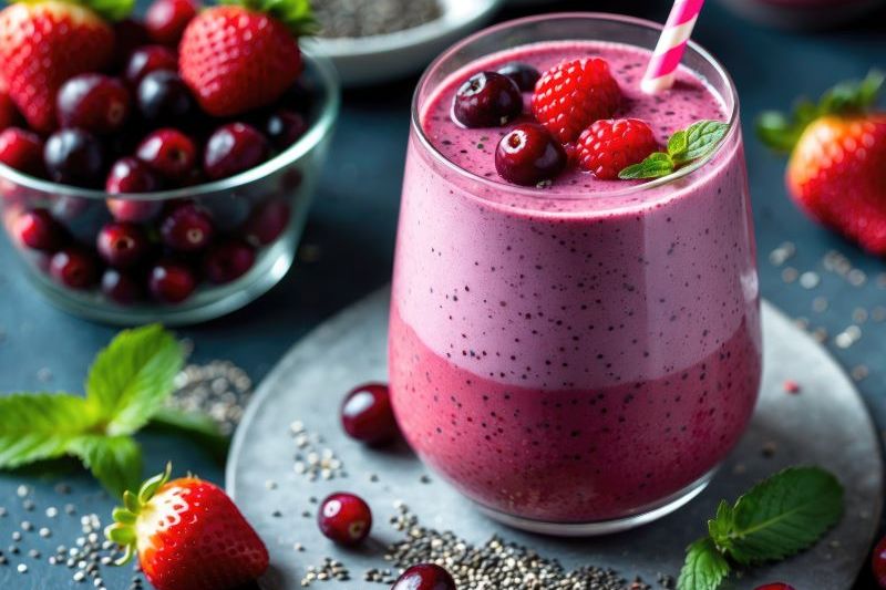 Chef Meagan Side Blueberry Blackberry Lemon Yogurt Drink