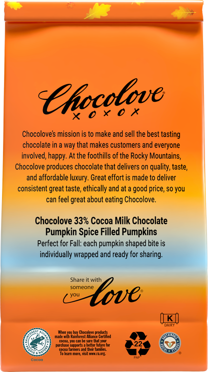 Chocolove Bites Milk Chocolate Pumpkin Spice Pumpkins