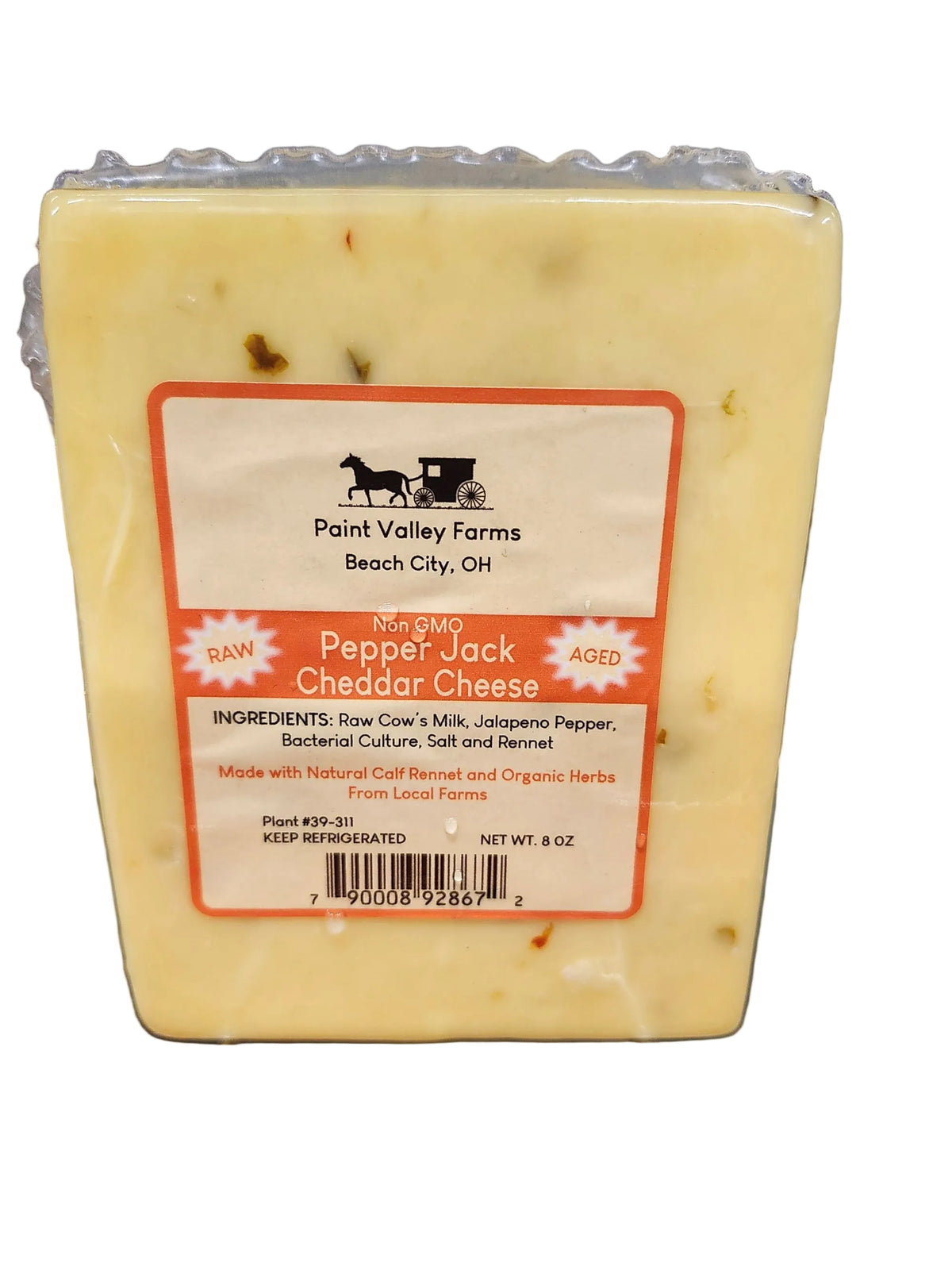 Paint Valley Farms A2 Raw Pepper Jack Cheese