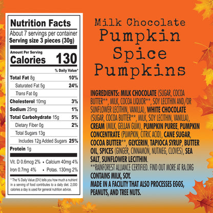 Chocolove Bites Milk Chocolate Pumpkin Spice Pumpkins