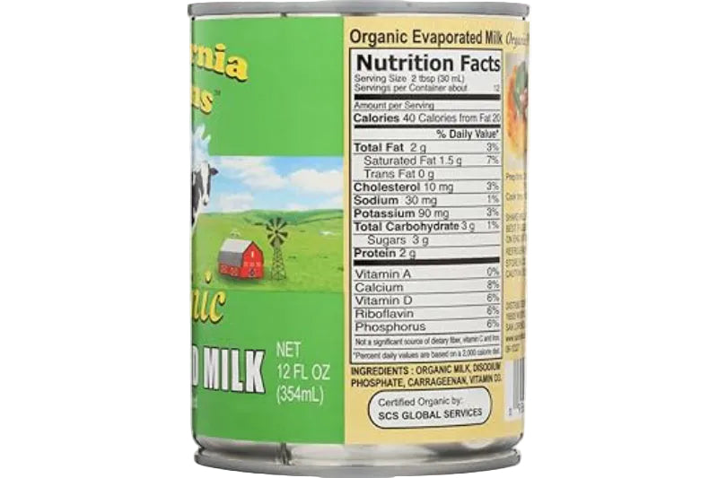 California Farms Organic Evaporated Milk