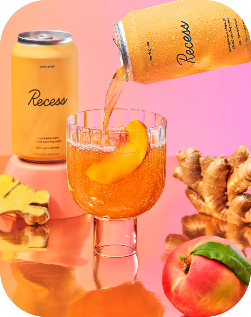 Recess Mood Sparkling Water Peach Ginger